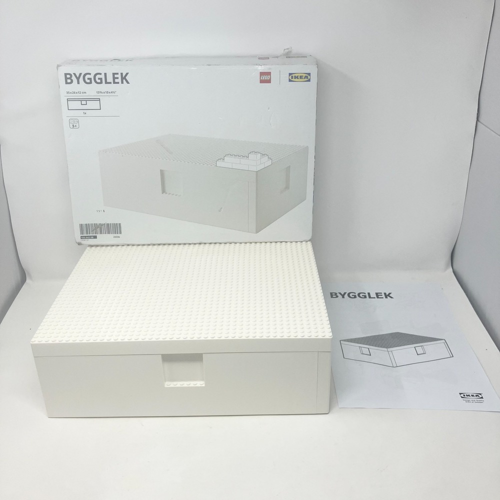 IKEA Bygglek LEGO Storage Box 23336 w/ Lid 4.5"T x 13.75"L x 10"D